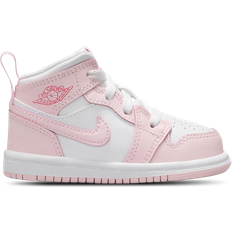 19½ Kinderschuhe Nike Jordan 1 Mid TD - Pink Foam/Fire Red/White