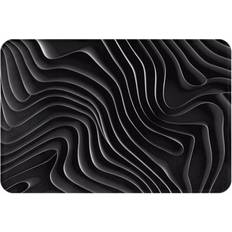 Entrance Mats Noikeo Abstract And Waves Doormat 16 x 24 Black, White