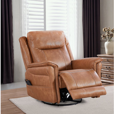 Hokku Designs Swivel Leather Recliner Armchair