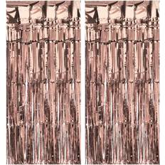 Rose Gold Party Decorations Uxcell Rose Gold Tinsel Curtain Backdrop 3.3ft x 8.2ft 2 Pcs