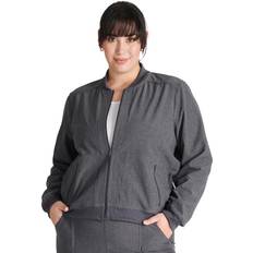 Work Jackets Cherokee Women Scrubs Jacket Zip Front - Heather Pewter