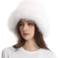 Faux Fur Headgear Yamerbo Fuzzy Bucket Hat - White