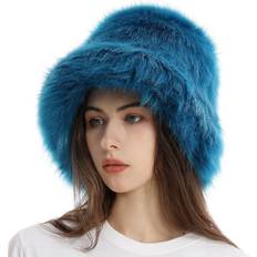 Faux Fur Headgear Yamerbo Fuzzy Bucket Hat - Blue