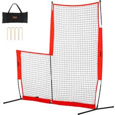 Baseball-Ball VEVOR L Screen Baseball for Batting Cage, 7x7 ft Baseball & Softball Safety Screen, Body Protector Portable Batting Screen with Carry Bag & Ground Stakes, Baseball Pitching Net for Pitchers Protection