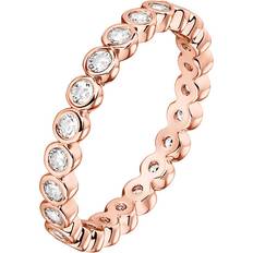 14K Rose Gold Plated Cubic Zirconia Love Ring 2.8mm - Size 5