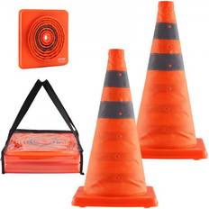 Conos Marcadores VEVOR Safety Cones, 2 Pack 18 inch Collapsible Traffic Cones, Construction Cones with Reflective Collars, Wide Base and A Storage Bag, for Traffic Control, Driving Training, Parking Lots