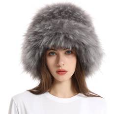 Faux Fur Headgear Yamerbo Fuzzy Bucket Hat - Dark Grey