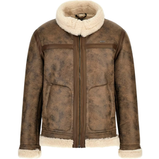 Guess Men Outerwear Guess Aviator Shearling Jacket - Brown