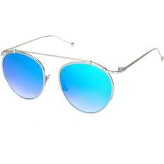 Hpirme Polarized Oval Sunglasses Silver/Blue