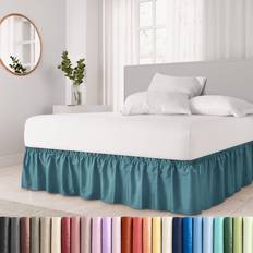 Blue Valance Sheets CGK Unlimited Wrap Around Dust Ruffle Bed Skirt Denim Blue Valance Sheet Blue (203.2x)