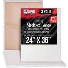 U.S. Art Supply Gallery Depth Profile Stretched Canvas 24 x 36 inch 3-Pack