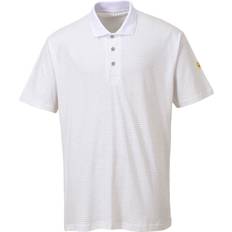 Arbeidsoverdele på tilbud Portwest Anti-Statisk ESD Polo Shirt - Hvid