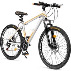 MarKnig Hardtail Mountian Bikes with 21 Speeds - Silver Unisex