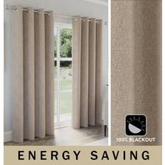 Enhanced Living Natural 100% Blackout Curtains 66 x 72 in