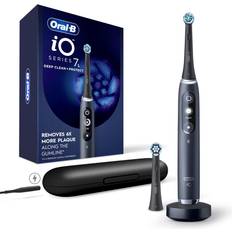 Oral-B iO Deep Clean Protect Rechargeable Electric Toothbrush, Black with a iO Series 7 Toothbrush, 2 Replacement Brush Heads, and a Charging Travel Case