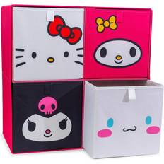 Pink Storage Boxes Ukonic Hello Kitty and Friends 11-Inch Fabric Bins Set of 4 Storage Box