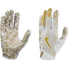 Gloves Nike Nike Vapor Jet 8.0 Metallic Adult Football Gloves White/Metallic Gold