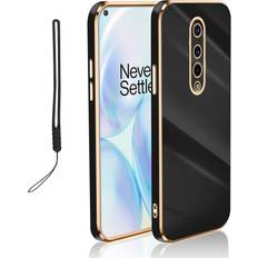 OnePlus Mobile Phone Cases OnePlus KuDiNi for 8 Case, 8 Phone Case for Women Girls Electroplating Cute Luxury Bling Aesthetic Trendy Pretty, Full Camera Soft TPU Protection Shockproof Cover for 8 (Black)