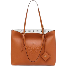 MCM Tragetaschen MCM Himmel Shopper In Embossed Logo Medium Bag - Cognac