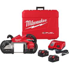 Band Saws Milwaukee 2929-22 m18 fuel brushless cordless lightweight deep cut band saw kit Red