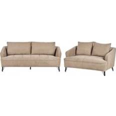 Meubels Beliani Modern Fabric Set 2 and 3 Seater Sofa