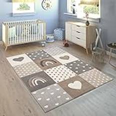 Gold Fabrics Paco Home Kids Rainbow Dots Heart Rug 140 x 200 cm