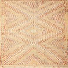 Ahgly Company Contemporary Brown Gold Area Rug 7 Square