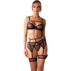 Black - Elastane/Lycra/Spandex Lingerie Sets Obsessive Lingerie Underwear Set - Sensual