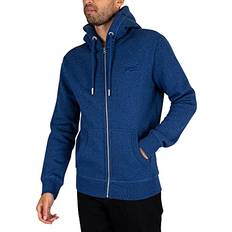 Superdry Men Cardigans Superdry Organic Cotton Vintage Logo Zip Hoodie - Bright Blue Marl