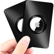 Utopia Airtag wallet holder 2 pack ultra thin card case for apple airtag purse handbag Black