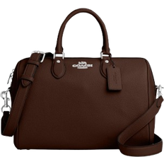 Coach Rowan Large Satchel Bag - Pebbled Leather/Silver/Maple