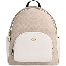 Leather - Women Backpacks Coach Court Backpack In Signature Canvas - Gold/Sand/Chalk