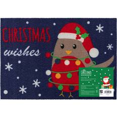 Multicoloured Entrance Mats JVL Christmas Robin Multicolour 40x57cm