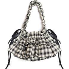 Sister Jane Dream Thelma Check Ruffle Bag - Black And White Check