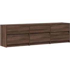 vidaXL Engineered Wood Brown Oak TV Bench 180x50cm