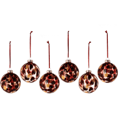 Scandi Living Overcast Bauble Red Christmas Tree Ornament 8cm 6pcs