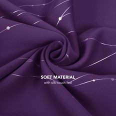 Curtains & Accessories Deconovo Silver Line and Dots Curtain Set 72.0 H x 38.0 W in Purple