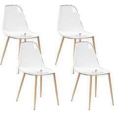 Transparent Kitchen Chairs Beliani Takilma Transparent Set Of 4 Kitchen Chair