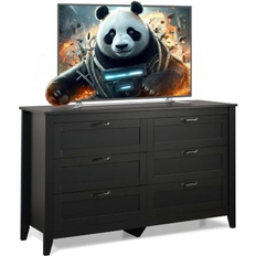 WLIVE 6 Dresser Black Chest of Drawer