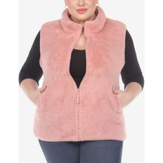 Pink Vests White Mark Plus Size Women's Zip Up Vest - Pink