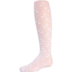Florals Pantyhoses Children's Clothing MeMoi Sweet Blossoms Girls Sheer Floral Lace Tights - White