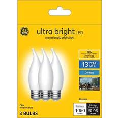 GE (3 bulbs) ultra bright led light bulbs, 100w, daylight candle lights, 8 watts