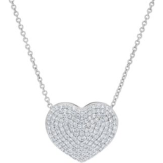 Macy's Silver Plated Necklaces Macy's Silver Plated Brass Cubic Zirconia Pave Heart Necklace Silver