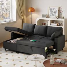 Convertible Balck Sofa 23" 3 Seater