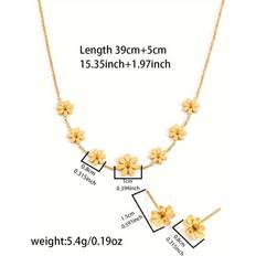 Jewellery Sets on sale Temu Vintage Plated Stainless Steel Necklace Set - Multi