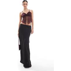 Adult - Solid Colours Skirts ASOS DESIGN Satin Bias Maxi Skirt - Black