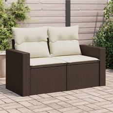 VidaXL Plast Sofaer vidaXL 2-Personers Havesofa Med Hynder Polyrattan Brun Sofa