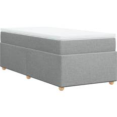 vidaXL Med Madras 90x190 cm Stof Lysegrå Kontinentalseng