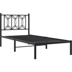 Bedframes vidaXL Metal Bed Frame 90 x 200 cm Black