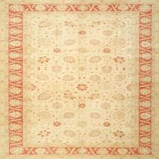 Ahgly Company Indoor Square Traditional Brown Gold Area Rug 3 Square